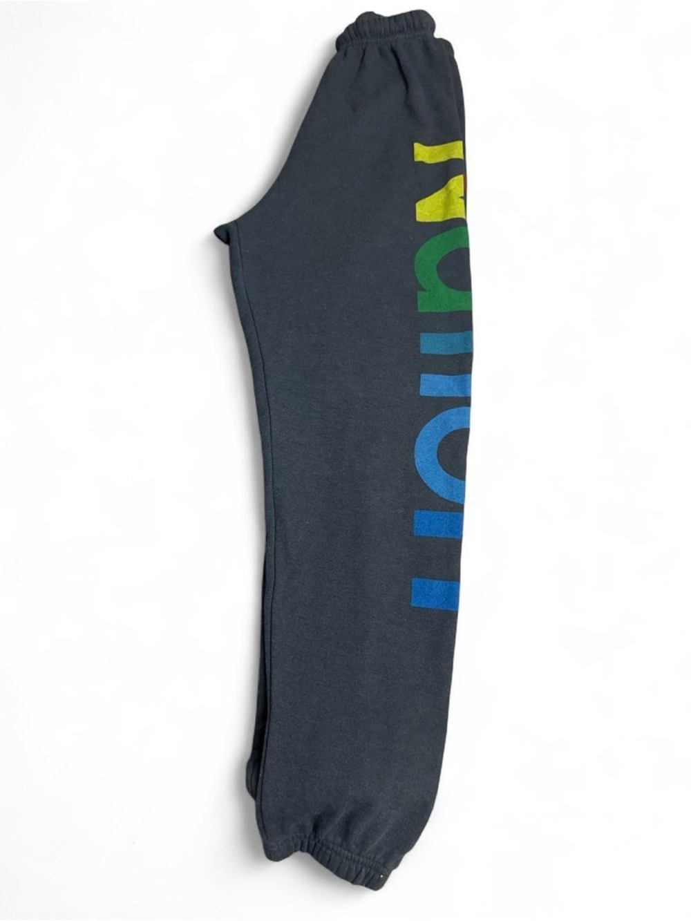 Aviator Nation Black Sweatpants with Blue, Green & Yellow Side Logo